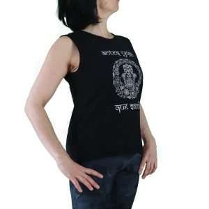 camiseta sin mangas organica antes yoga que sencilla negra y blanco lateral