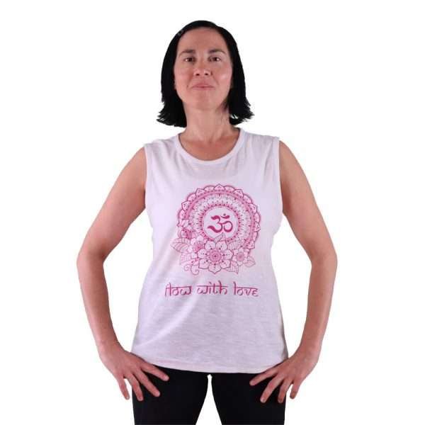 camiseta yoga organica tirantes flow with love