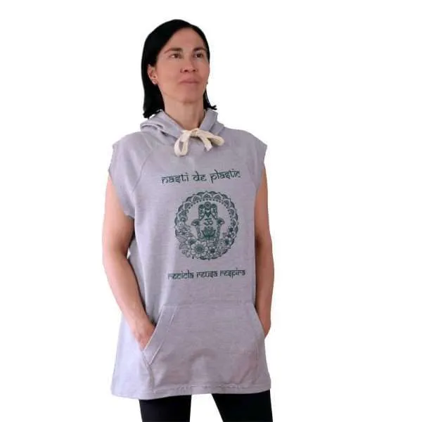 Sudadera gris Nasti de Plastic sin mangas extralarga