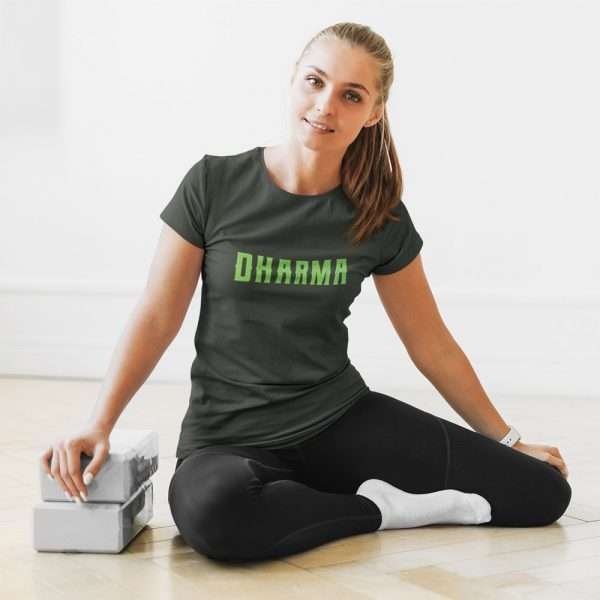 camiseta organica verde dharma yoguini