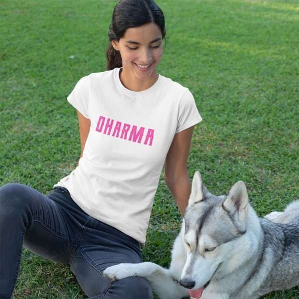 camiseta organica dhamra karma blanco