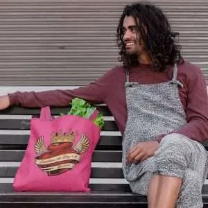 bolsa tote organica fucsia hombre