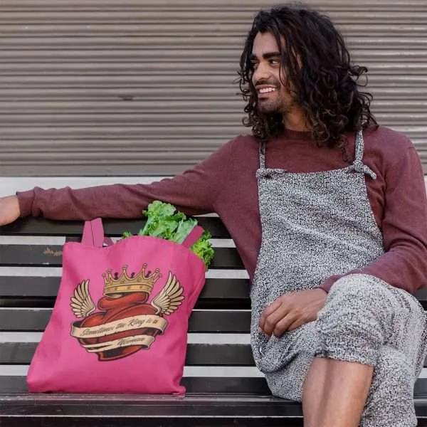 bolsa tote organica fucsia hombre