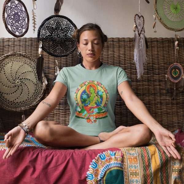 camiseta organica Buda Tara Verde